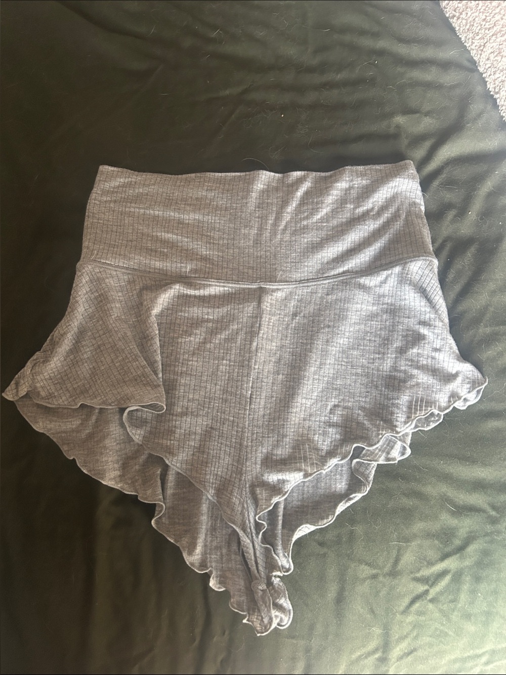 Negative Underwear Gray High-Waist Ruffle Shorts